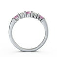 thumbnail image 3 of 0.50 Ct Round Cut Pink Sapphire Natural Diamond Wonderful Engagement Eternity Band for her 14K White Gold Size 8.5, 3 of 7