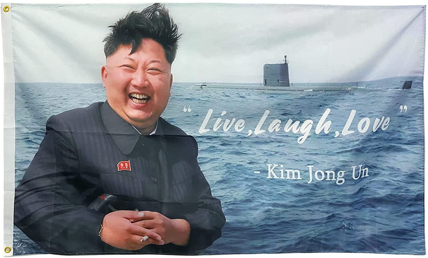 FRF Kim Jong un Live Love Laugh Flag, 3x5ft Polyester for Flags College Dorm Wall Bedroom Living