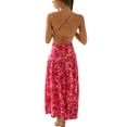 thumbnail image 2 of nvzhuang Women Summer Midi Dress Spaghetti Strap Cross Tie-Up Backless Sleeveless Dress, 2 of 9