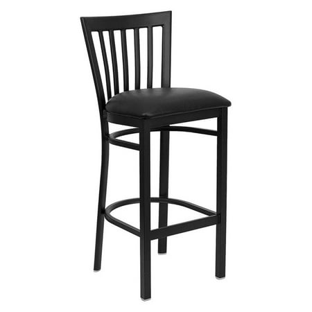 Metal School House Bar Stool 29", Black