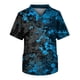 thumbnail image 1 of blusa de trabajo con cuello en v y manga corta con estampado para hombre, top para cuidador con bolsillo en el pecho, azul / s, 1 of 3