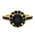 thumbnail image 4 of Black Diamond Halo Ring 1 CT TW 14K Gold, 4 of 5