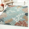 thumbnail image 3 of LR Home Elise 7'9" x 9'9" Coral/Blue Floral Hi-Low Indoor/Outdooor Area Rug, 3 of 10