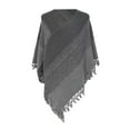 thumbnail image 1 of Poncho Rayé pour Femmes avec Franges Foulard Châle Tricoté Wraps Frangés Pull Cape Cadeaux pour Femmes, 1 of 4