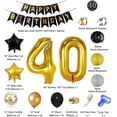 thumbnail image 2 of 40th Birthday Decorations For Men Women, Black And Gold Party Decorations Kit - Happy Birthday Banner Black And Gold Balloons Confetti Balloons Swirls, 2 of 5
