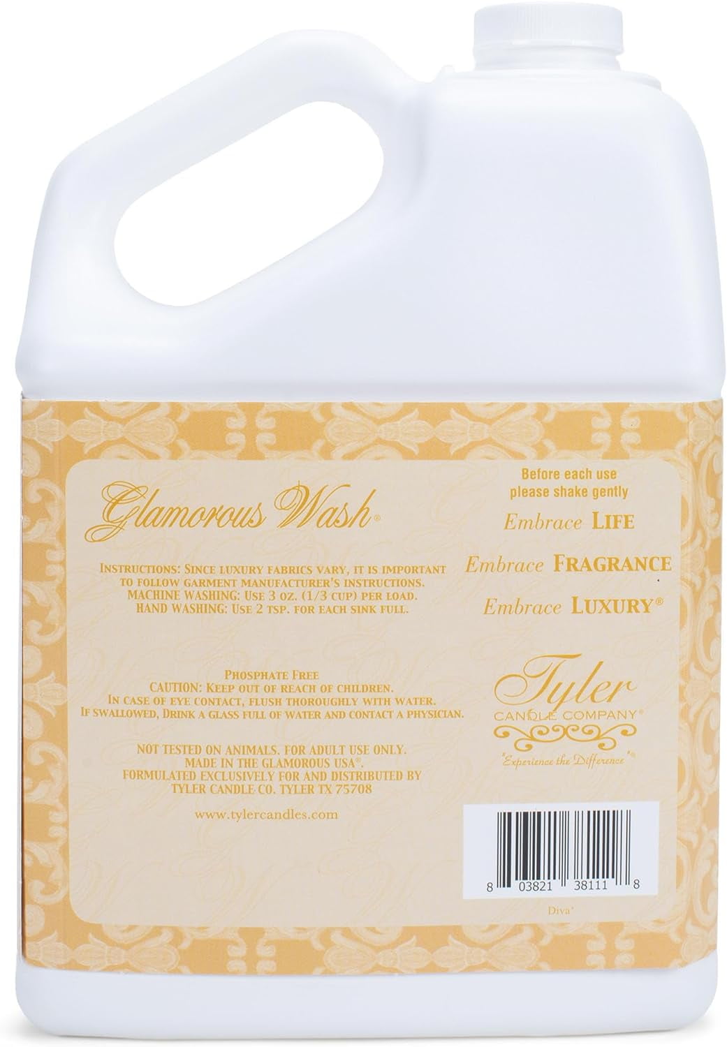 Tyler Candle Cowboy Glamorous Wash Liquid Laundry Detergent, 48 Loads, 128 fl oz