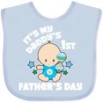 thumbnail image 3 of Inktastic Its My Daddys 1st Fathers Day with Baby and Stars Boys or Girls Baby Bib, 3 of 4