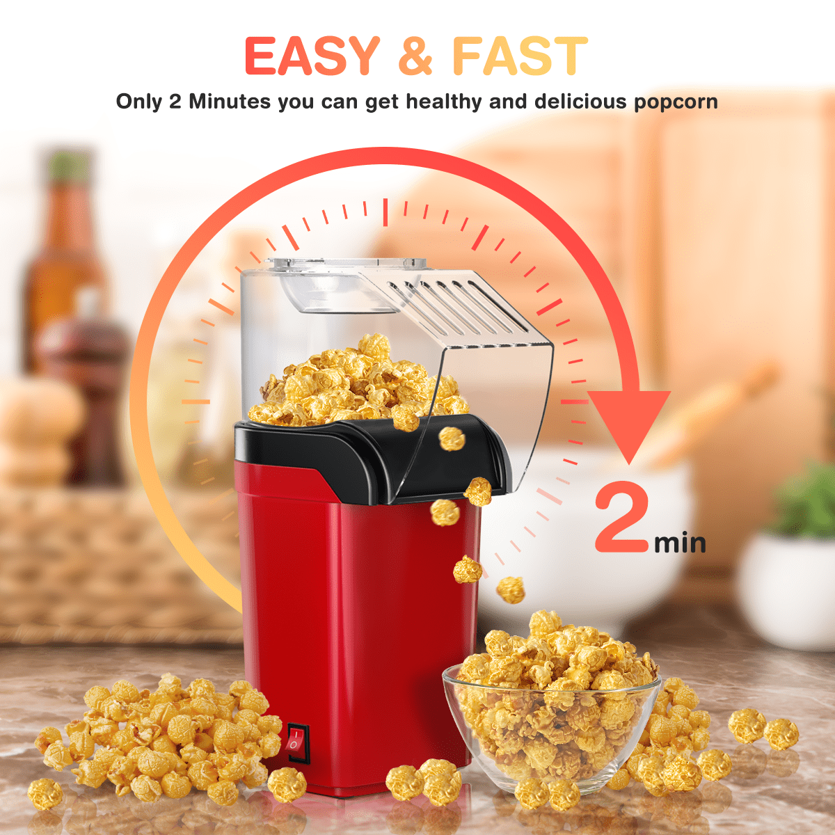 Mini Popcorn Machine Electric Portable Home Mini Popcorn Maker Hpm