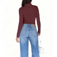 thumbnail image 7 of Dyfzdhu Long Sleeve Shirts For Women Solid Color High Neck Regular Long Sleeve Crewneck T Shirt Womens Blouses, 7 of 7