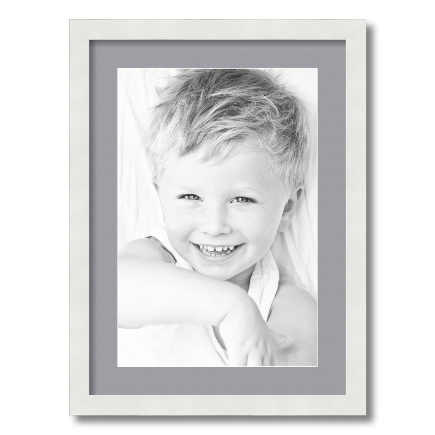 White Mat with Opening for 12x18 Image 16x22 Gray Barnwood Picture Frame 