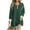 Green, variant on Long Sleeved Women Patchwork Quarter Zipper Loose Ruffle Sweatshirt Dress