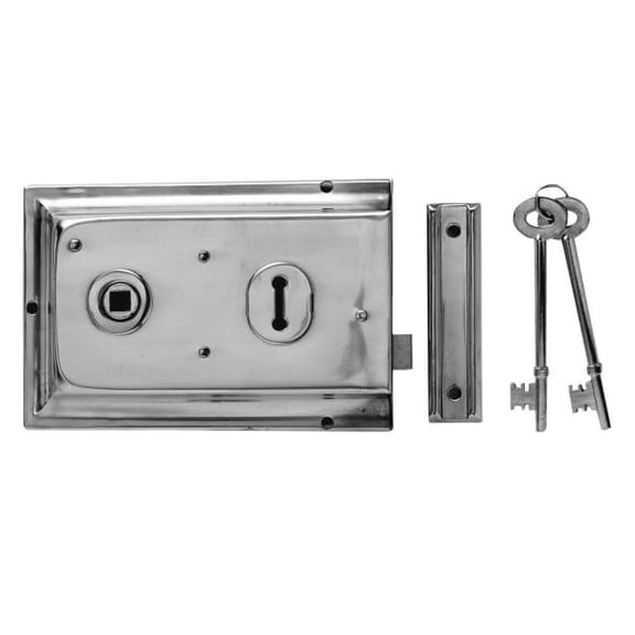 Yale Locks - P334 Rim Lock Chrome Finish 156 x 104mm Visi