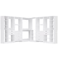 thumbnail image 3 of Homieasy Closet system with 10 wooden drawers, 6 hanging rods and corner tower, corner closet system with hanging, 100" L-shaped walk-in wardrobe organizer, 2000+ lbs capacity, set of 5, White, 3 of 7