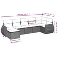 thumbnail image 2 of vidaXL 7 Piece Garden Sofa Set with Cushions Black Poly Rattan, 2 of 5