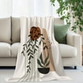 thumbnail image 3 of Flannel Blanket, Bohemian Style Leaf Blanket, Machine Washable Soft Warm Blanket, Office Living Room Sofa Air Conditioner Blanket, Christmas Gift, 3 of 4