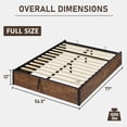 thumbnail image 5 of VanAcc Full Size Lift Up Storage Platform Bed Frame, Metal Bed Frame with Wooden Slats Support, Large Storage Space, Easy Assembly, Rustic Brown, 5 of 7