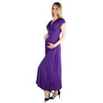 thumbnail image 2 of 24seven Comfort Apparel Empire Waist V Neck Maternity Maxi Dress, 2 of 4