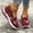 Deep Red, variant on Women's Orthopedic Breathable Soft Shoes Flower Embroidered Slip On Walking Sneakers Arch Support Shoes