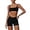 Black, variant on PISONIC Two Piece Workout Sets for Women Square Neck Sports Bra and Scrunch Butt Lifting Shorts Gym Yoga Active Wear Outfits