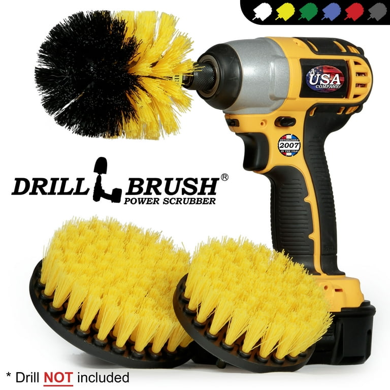 Drillbrush Kitchen and Dishwashing Power Brush Kit Small and Large Stiff  Rotary Scrub Brushes