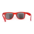 thumbnail image 2 of Matte Frost Neon Iconic Hipster Horn Rim Silver Mirror Sunglasses Red, 2 of 4