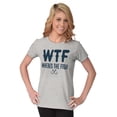 thumbnail image 4 of WTF Where's the Fish Fisherman Funny Womens Slim Fit Graphic Tee Brisco Brands M, 4 of 5