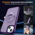 thumbnail image 2 of Compatible with iPhone 15 Plus Case with Invisible Magnetic O-Ring Stand -Grade Translucent Case for iPhone 15 Plus 6.7" [Compatible with MagSafe][Great Grip Feeling], Purple, 2 of 18