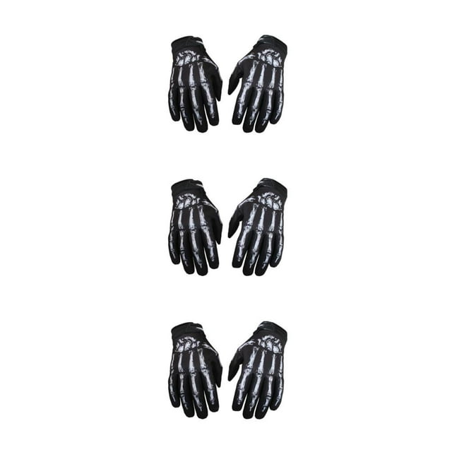 Maytalsory Lightweight And Shockproof Skeleton Riding Gloves For Autumn Winter Breathable And Comfortable Nylon Quick-drying white L 3Set