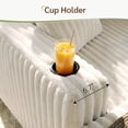 thumbnail image 6 of Marrber Beige 52” 3-in-1 Convertible Pull-Out Sofa Bed Sleeper Loveseat with Reclining Backrest, Built-in Cup Holders, Pet-Friendly Corduroy Sofa for Small Space, 6 of 8