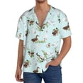 thumbnail image 1 of Balery Duck Animals Farm Camisa Casual de Manga Corta con Botones para Hombre, Texturizada, Estilo Cubano, para Playa, Verano-3X-Large, 1 of 5