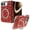 Red, variant on Favorn Case for iPhone Duo, 360° Rotating Ring Holder Stand, Magnetic Hinge Protection, Support Wireless Charging, Glitter Bling Electroplated Bumper Shockproof Protective Case, Red