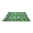 thumbnail image 2 of Ahgly Company Machine Washable Indoor Rectangle Abstract Turquoise Blue Modern Area Rugs, 6' x 9', 2 of 4