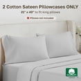 thumbnail image 4 of California Design Den 500 Thread Count King Pillow Cases, Soft & Silky 100% Cotton Sateen - Light Grey, 4 of 9
