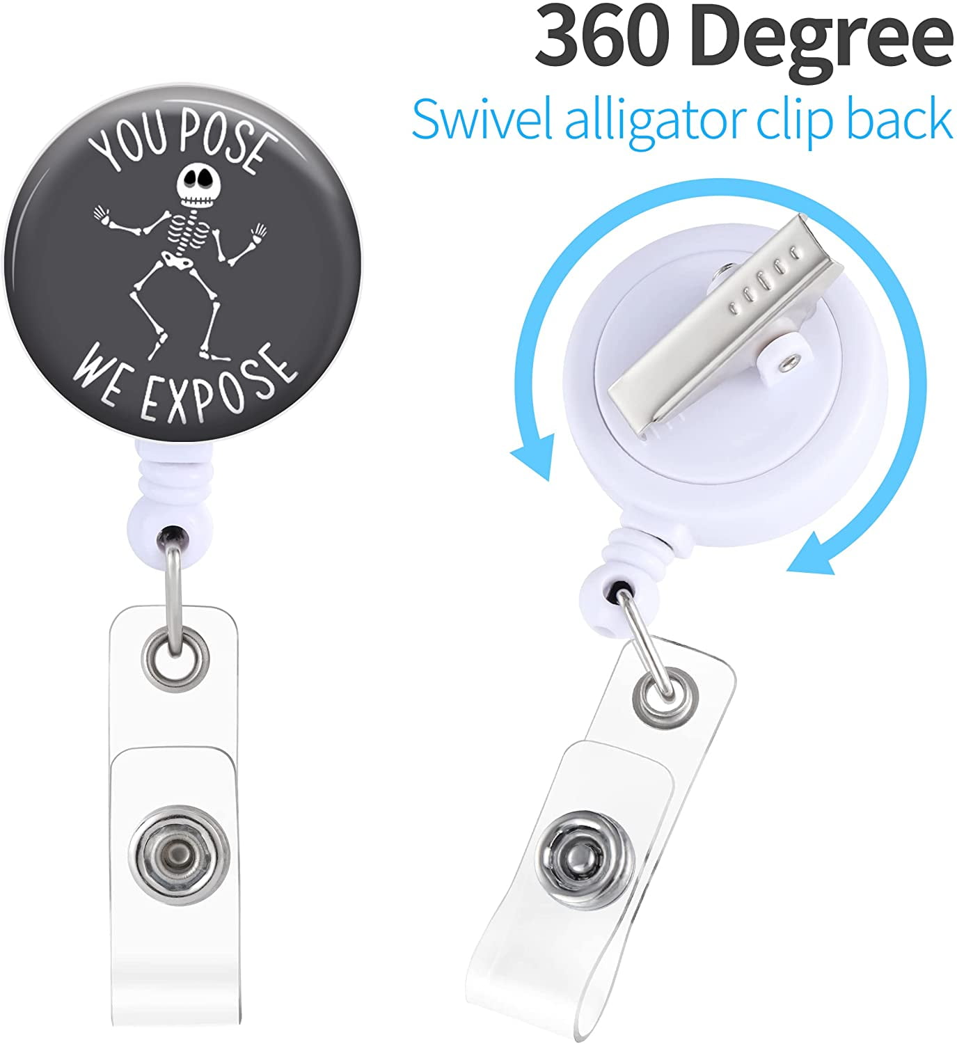 Badge Reels Holder Retractable with ID Clip for Nurse Name Tag
