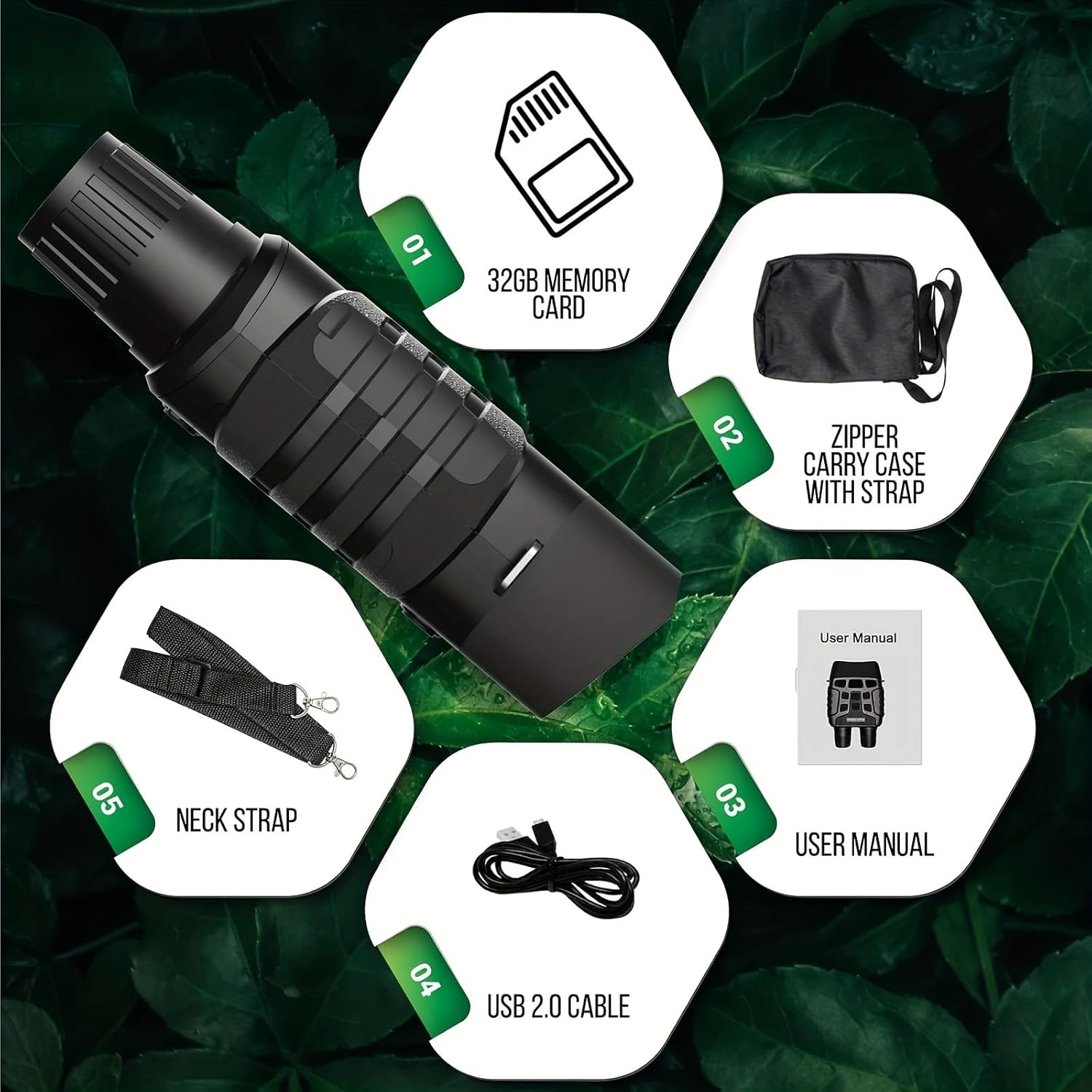 Night Vision Goggles, Infrared Binoculars with Camera for Hunting Day and Night High-Power Binoculars with 3X Digital Zoom, 984ft Range, 2.31''LCD Display with 32GB Memory Card (Battery Not Included)
