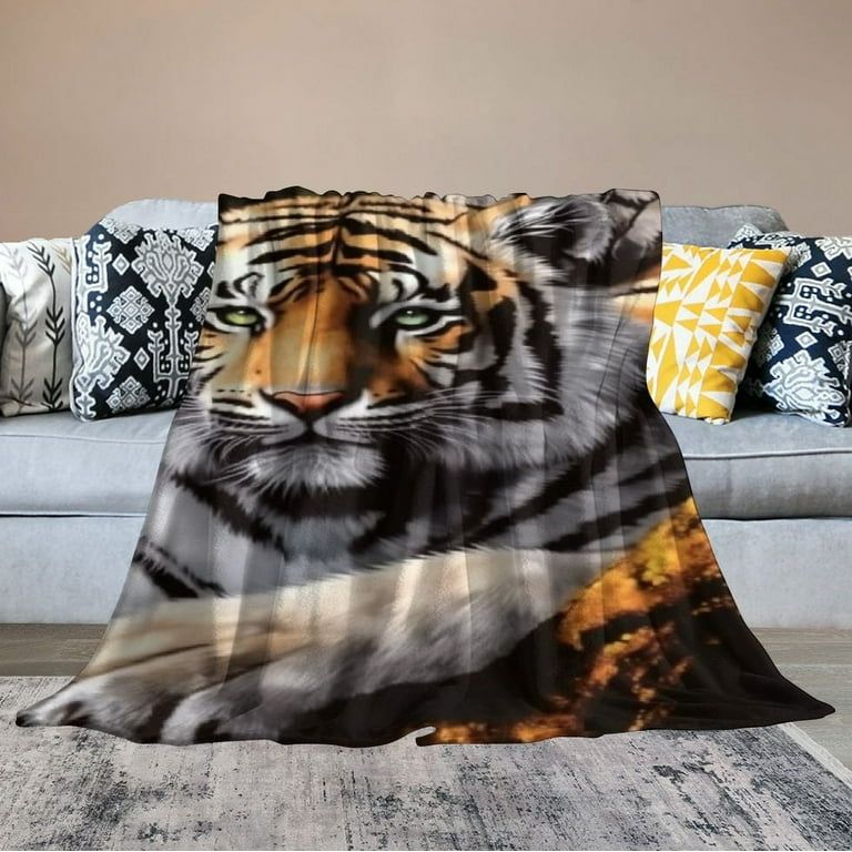 ARISTURING Tiger Blanket Mink Blanket Korean Blanket Heavy Blankets Queen Size Tiger Throw Blanket Korean Mink Blanket Tiger Statue Animal Blanket Bed