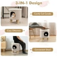 thumbnail image 6 of Costway 3-IN-1 Cat Condo Stool Kitty Bed with Scratching Posts & Plush Ball Toy Beige, 6 of 10