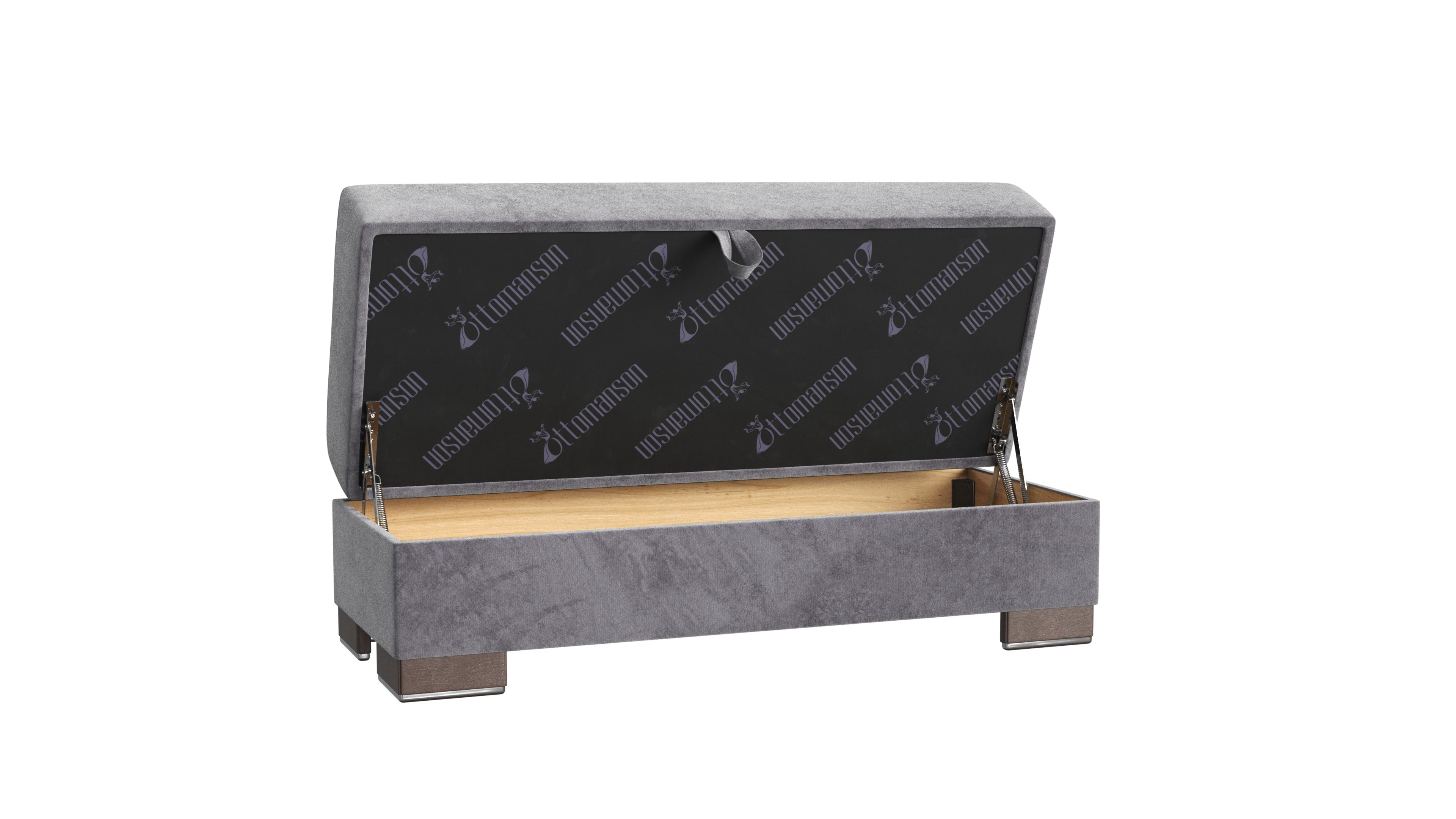 Ottomanson Origins X Upholstered Storage Ottoman, Gray