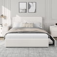 thumbnail image 4 of Queen Bed Frame with Headboard & Storage Drawers, Corduroy Upholstered Platform Bed, No Box Spring Needed, Noise-Free, Easy Assembly, Beige, 4 of 7