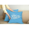 thumbnail image 2 of Ambesonne Fitness Throw Pillow Cover 2 Pack, I Like Fitness Words, 18", Pale Blue and White, 2 of 7