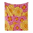 thumbnail image 1 of Floral Soft Flannel Fleece Blanket, Funky Vibrant Colored Flower Burst Little Daisies Bouquet Abstract Artwork, Cozy Plush for Indoor and Outdoor Use, 60" x 80", Yellow Pink Orange, by Ambesonne, 1 of 6