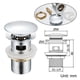 thumbnail image 2 of Desagüe universal con rebosadero para lavabos y muebles de baño Grifo de desagüe automático Grifo Click Clack Grifo de desagüe de cobre cromado, tapón para lavabo, plata, una pieza, 2 of 5