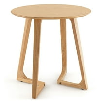 Finihen End Table, 24 Inch Round End Table with Adjustable Foot Pads, Sofa Side Table, Bed Side Table, for Living Room, Bedroom, Natural