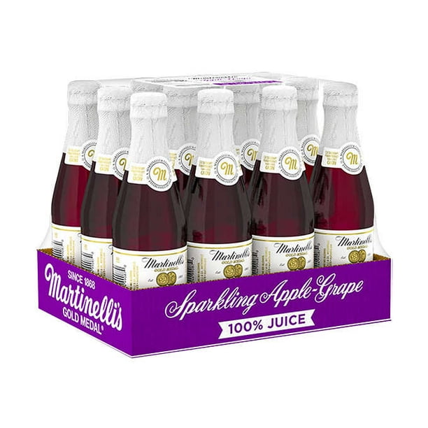 Martinelli's Gold Medal Sparkling AppleGrape Juice 12 Count 8.4 fl oz