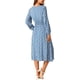 thumbnail image 3 of Vestidos de Otoño para Mujeres INSPIRE CHIC de Manga Larga con Escote en V, Florales, Bohemios, Fluidos, Midi, Talla M, Azul, 3 of 5