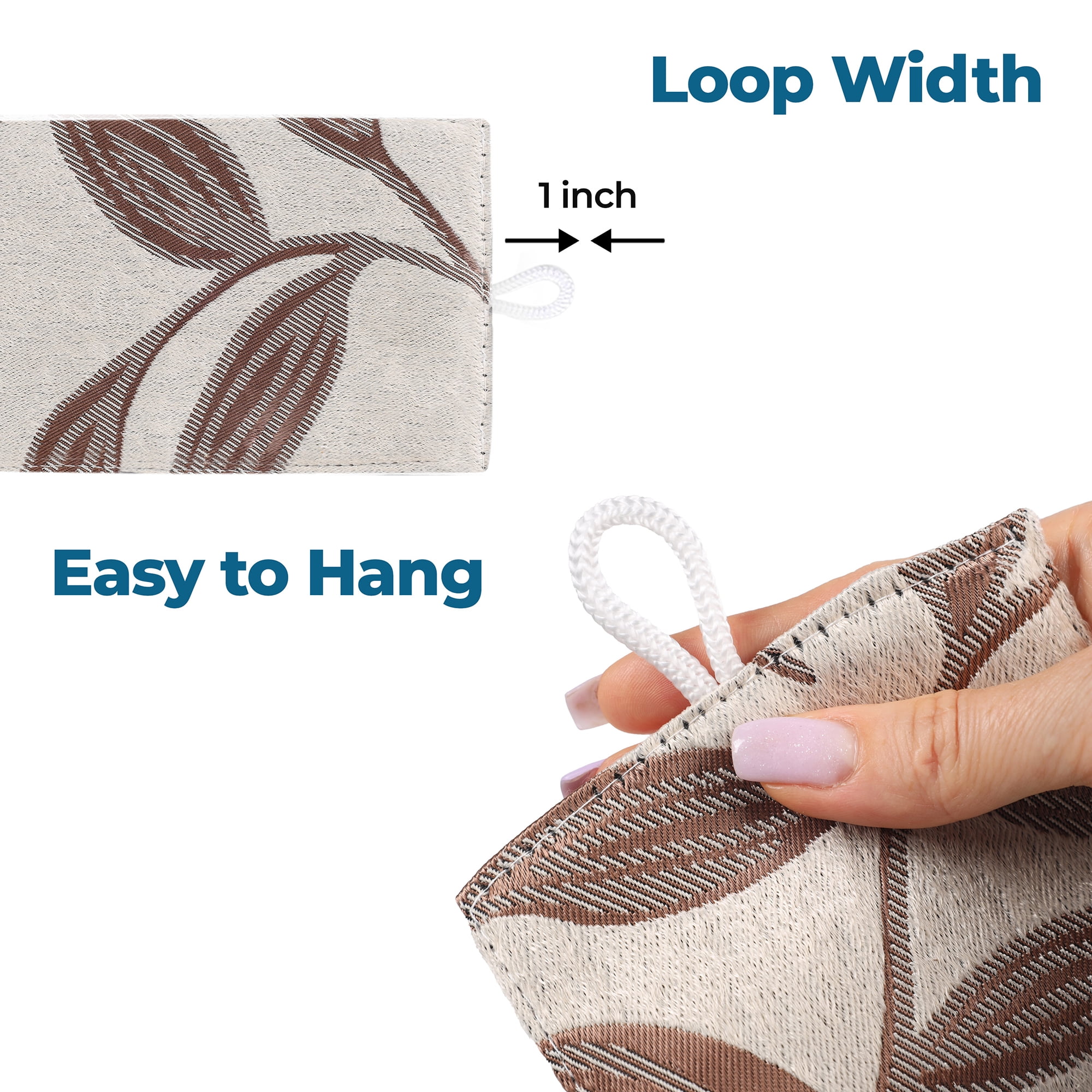 Superior Blackout Leaves Curtains Set of 2, Light Filtering Grommet Curtain Panel Set, White-Copper, 46"W x 84"L