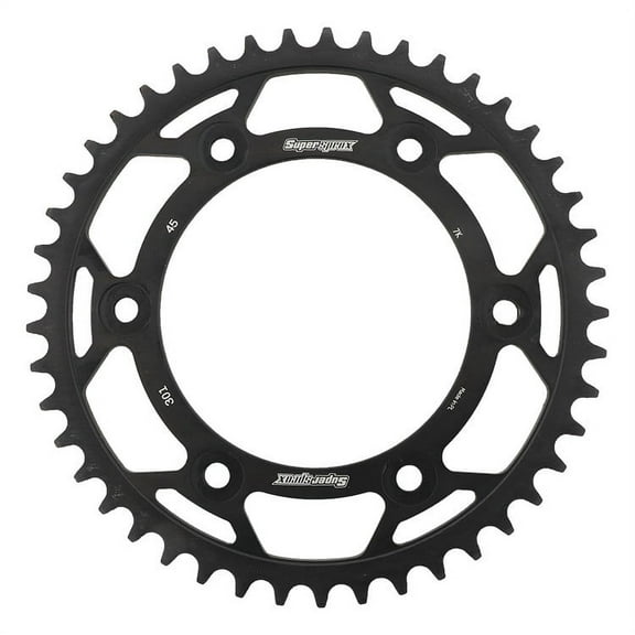 Supersprox RFE-301-45-BLK Black Steel Sprocket 45T for Honda CRF 250 L 13 14 15 16 2013 2014 2015 2016, XR 250 R 90 91 92 93 94 95 1990 1991 1992 1993 1994 1995