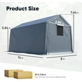 thumbnail image 6 of Quictent 8x14FT Carport Shelter with Roll-Up Mesh Windows & Reinforced Frame, Portable Garage Canopy for Motorcycle Storage, Outdoor Equipment, Patio Furniture Cover - Dark Gray, 6 of 7