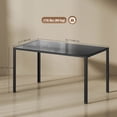 thumbnail image 3 of HOMCOM Rectangular Dining Table, Tempered Glass Kitchen Table w/ Steel Legs, 3 of 10
