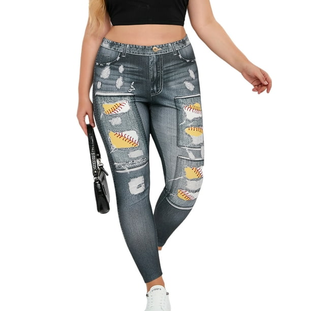 Blue jean leggings clearance walmart